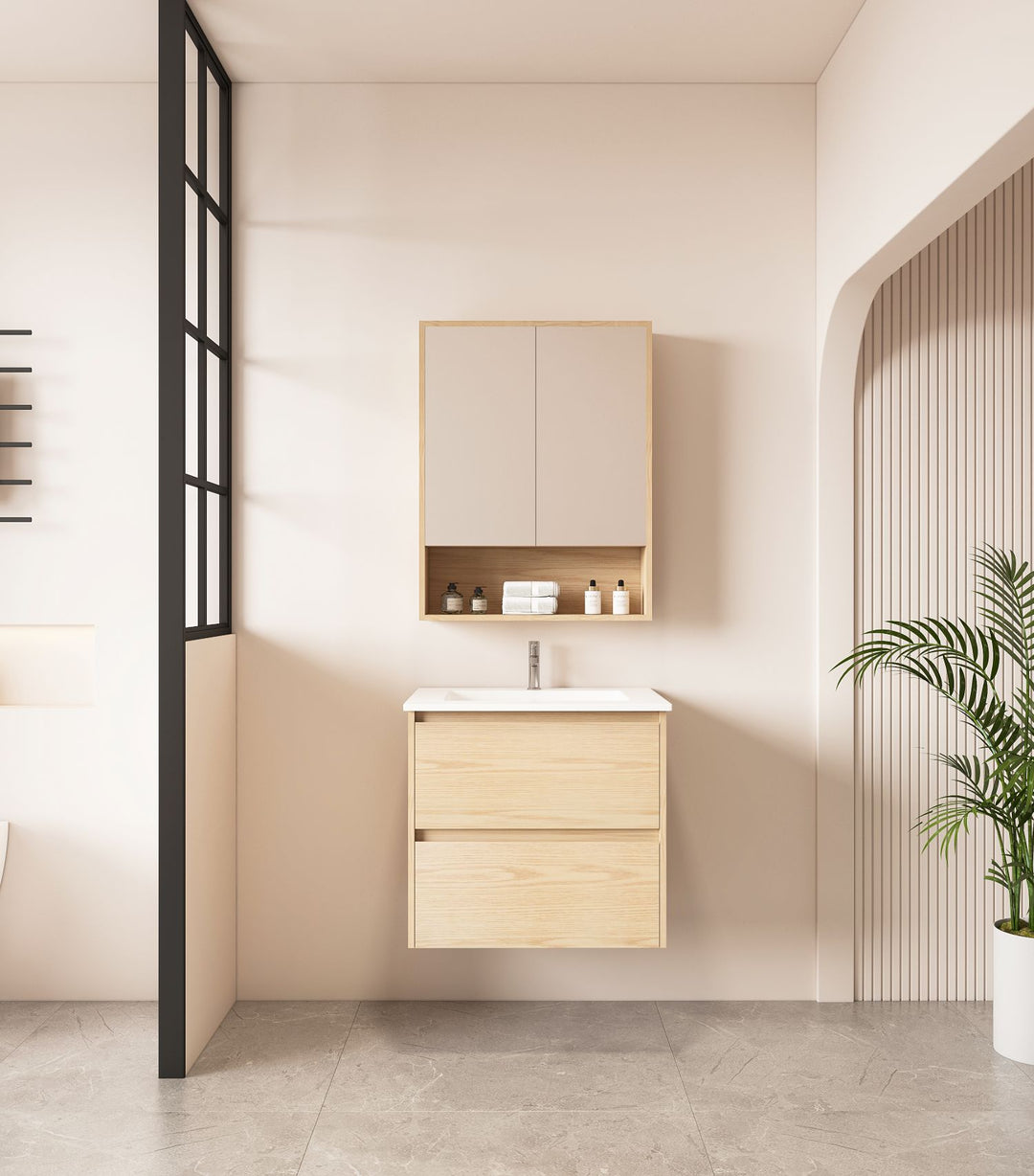 HERA 600mm Wall-Hung Vanity - Tas Oak