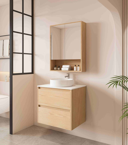 HERA 600mm Wall-Hung Vanity - Tas Oak