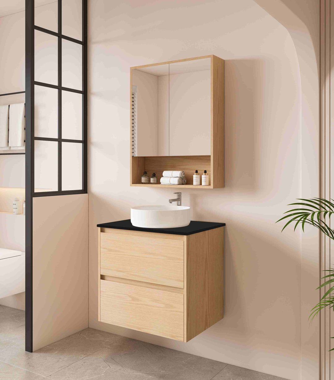 HERA 600mm Wall-Hung Vanity - Tas Oak