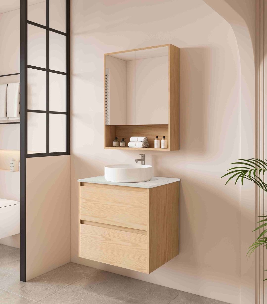 HERA 600mm Wall-Hung Vanity - Tas Oak