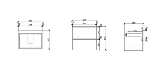 HERA 600mm Wall-Hung Vanity - Tas Oak