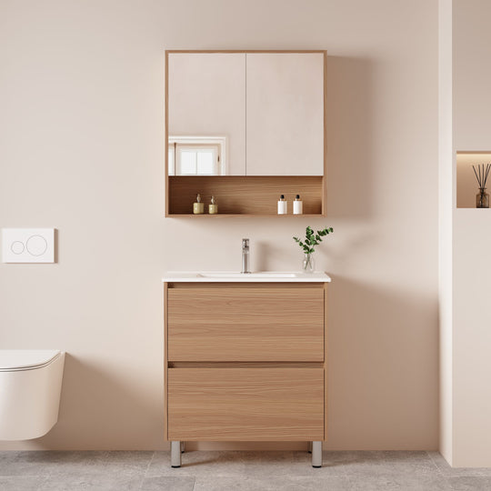 HERA 750mm Slim Freestanding Vanity with Basin- Elegant Oak