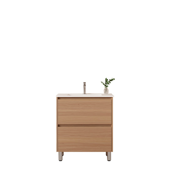 HERA 750mm Slim Freestanding Vanity with Basin- Elegant Oak