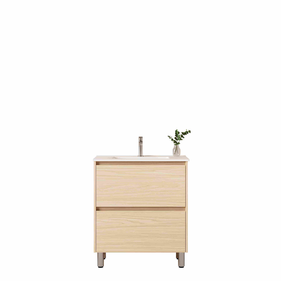 HERA 750mm Slim Freestanding Vanity with Basin- Tas Oak