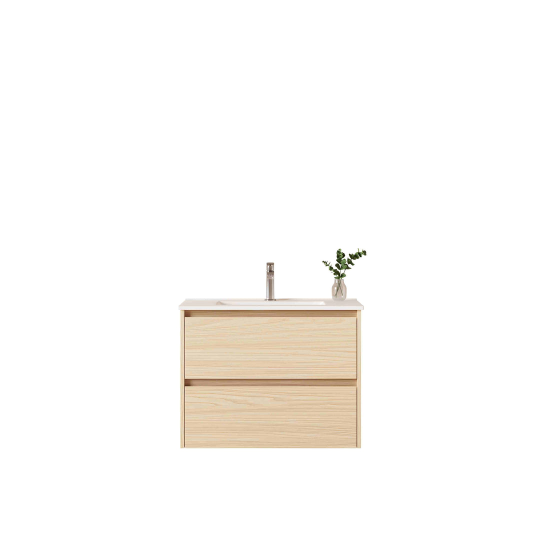 HERA 750mm Slim Wall-Hung Vanity with Basin- Tas Oak