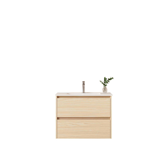 HERA 750mm Slim Wall-Hung Vanity with Basin- Tas Oak