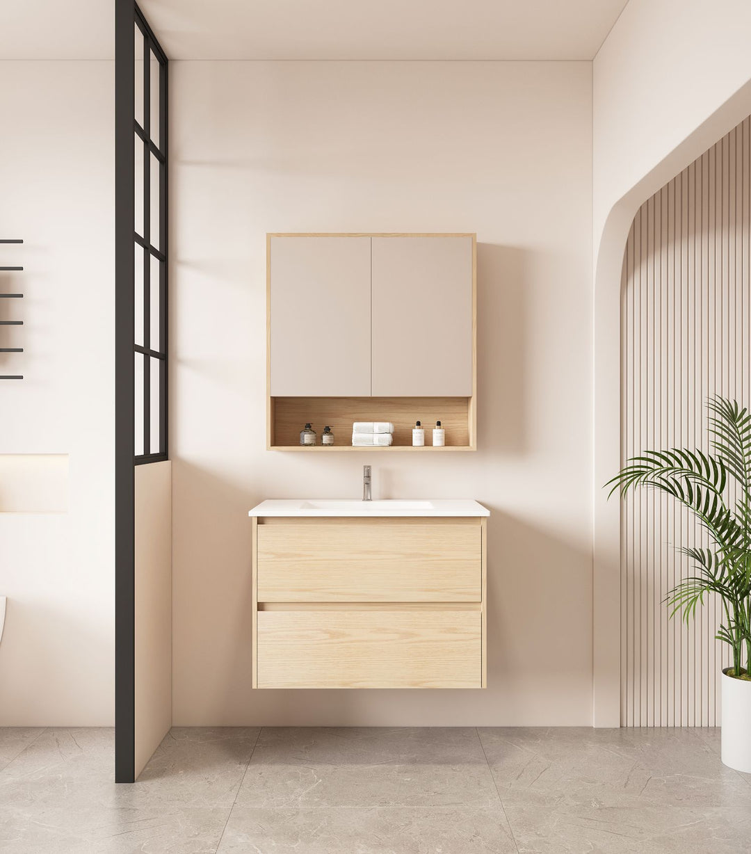 HERA 750mm Wall-Hung Vanity - Tas Oak