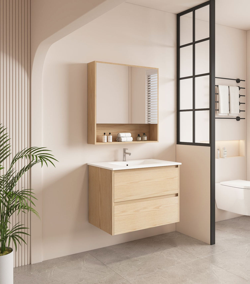 HERA 750mm Wall-Hung Vanity - Tas Oak