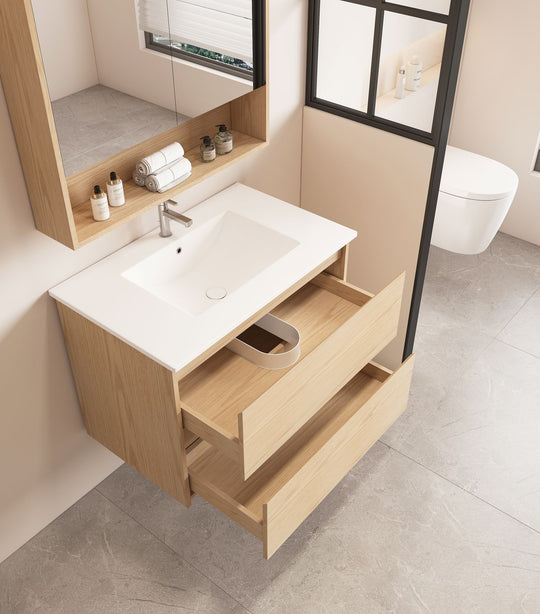 HERA 750mm Wall-Hung Vanity - Tas Oak