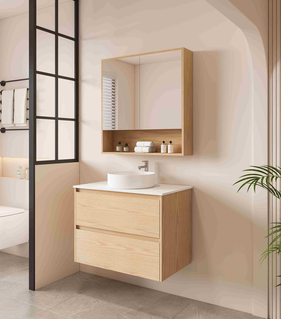 HERA 750mm Wall-Hung Vanity - Tas Oak