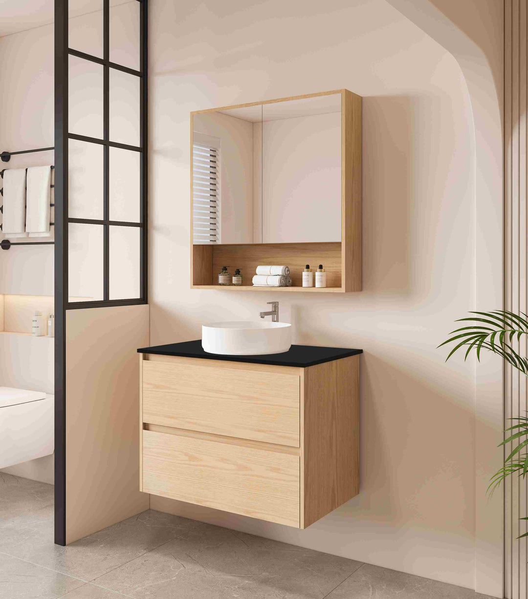 HERA 750mm Wall-Hung Vanity - Tas Oak