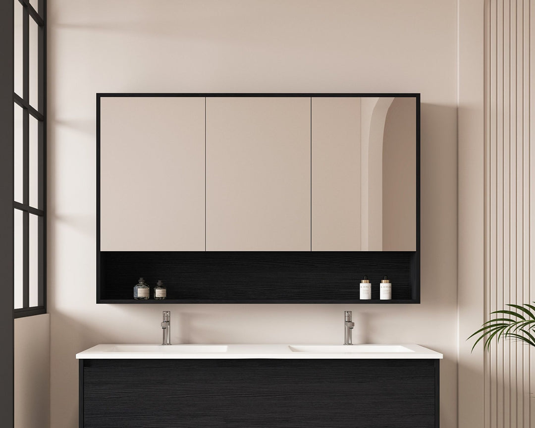 HERA 1200mm Shaving Cabinet - Black Oak