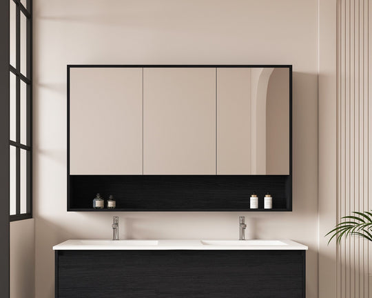 HERA 1200mm Shaving Cabinet - Black Oak