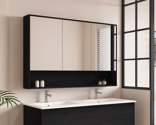 HERA 1200mm Shaving Cabinet - Black Oak