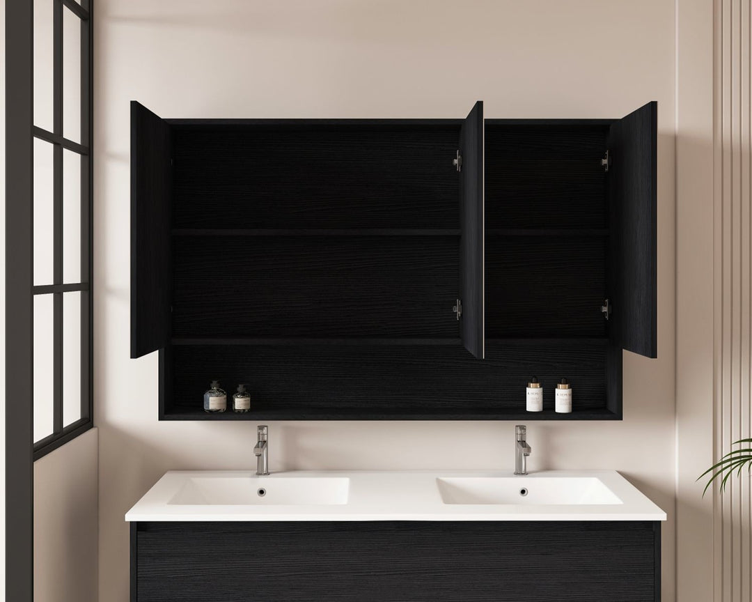 HERA 1200mm Shaving Cabinet - Black Oak