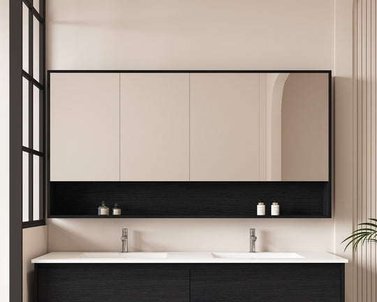 HERA 1500mm Shaving Cabinet - Black Oak