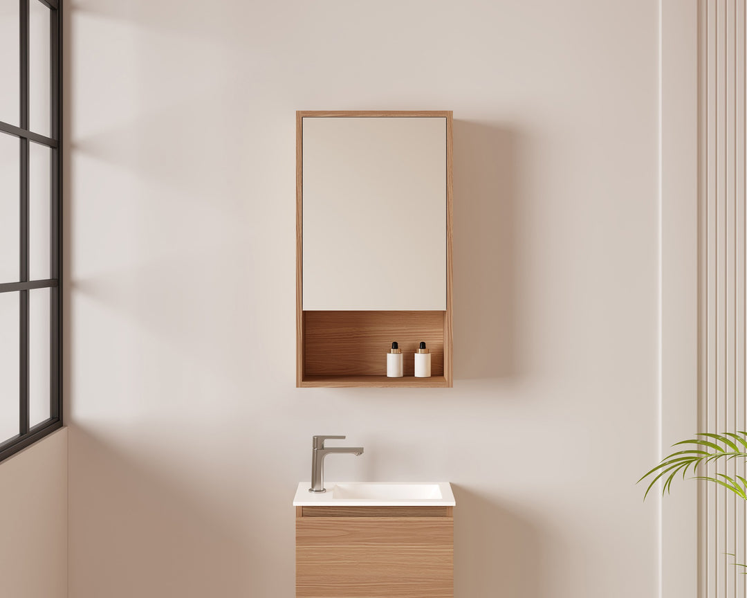 HERA 400mm Shaving Cabinet - Elegant Oak