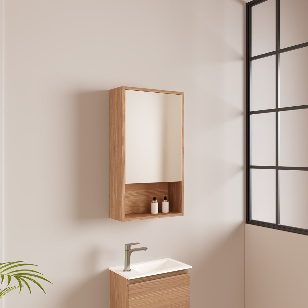 HERA 400mm Shaving Cabinet - Elegant Oak