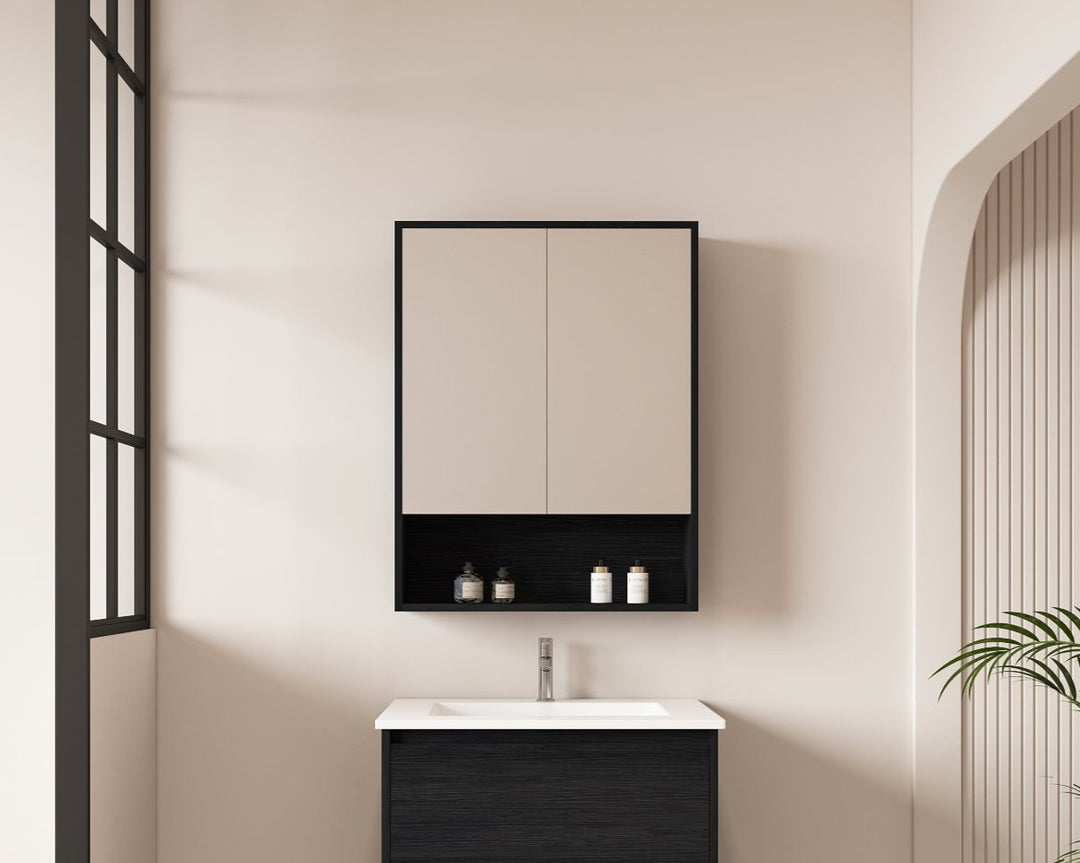 HERA 600mm Shaving Cabinet - Black Oak