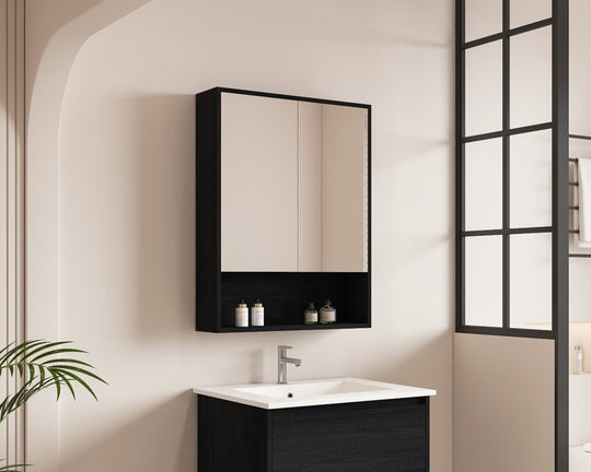 HERA 600mm Shaving Cabinet - Black Oak