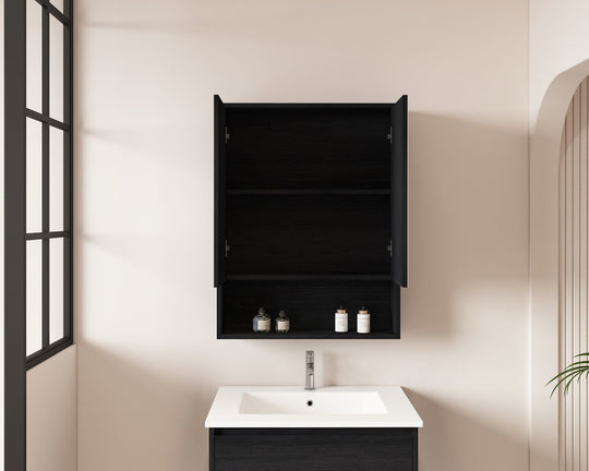 HERA 600mm Shaving Cabinet - Black Oak