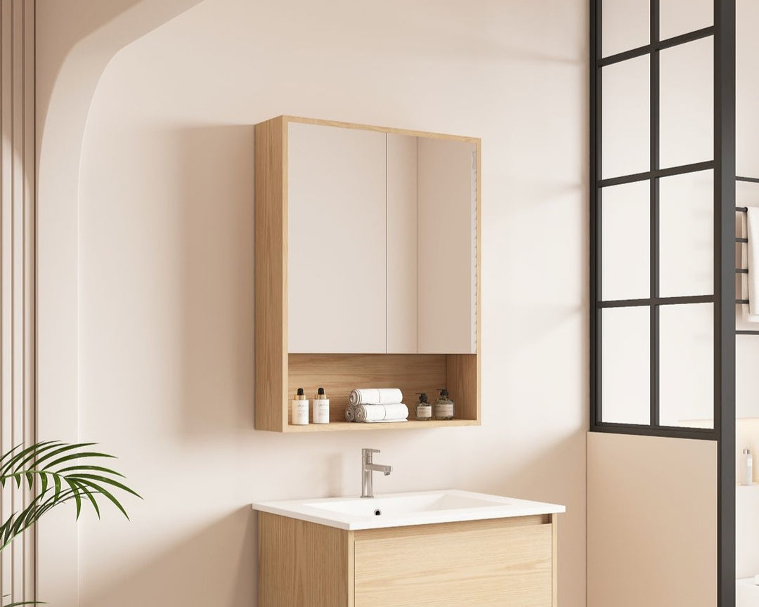 HERA 600mm Shaving Cabinet - Tas Oak