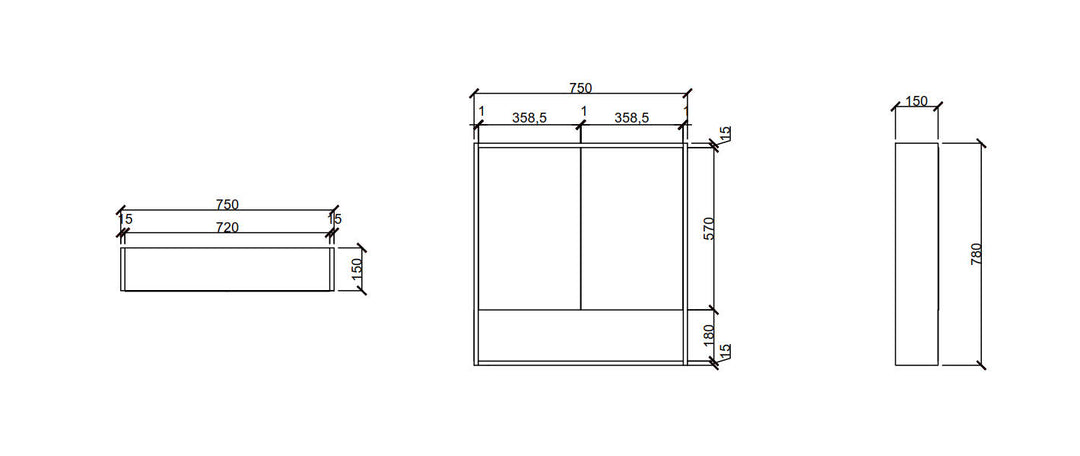 Armoire de rasage en PVC