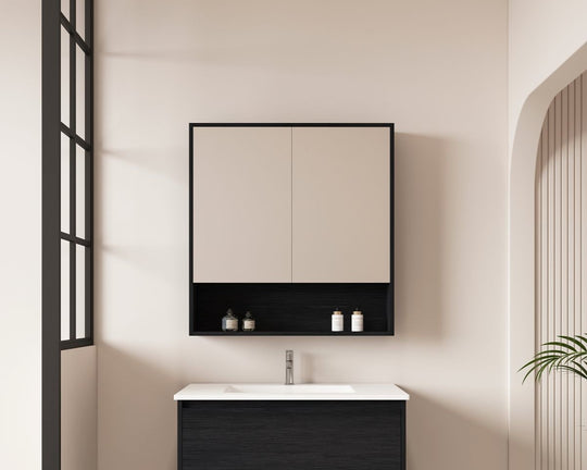 HERA 750mm Shaving Cabinet - Black Oak