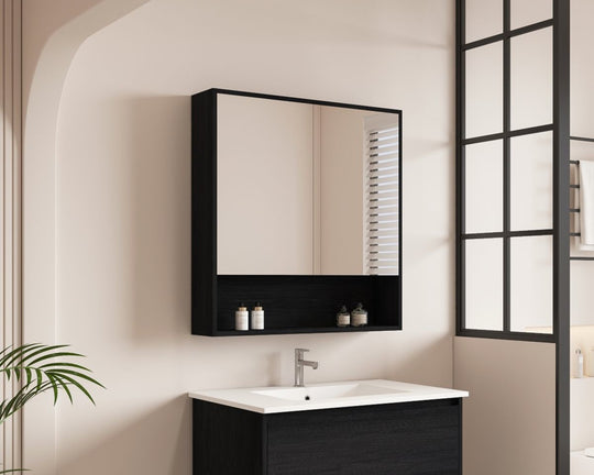 HERA 750mm Shaving Cabinet - Black Oak