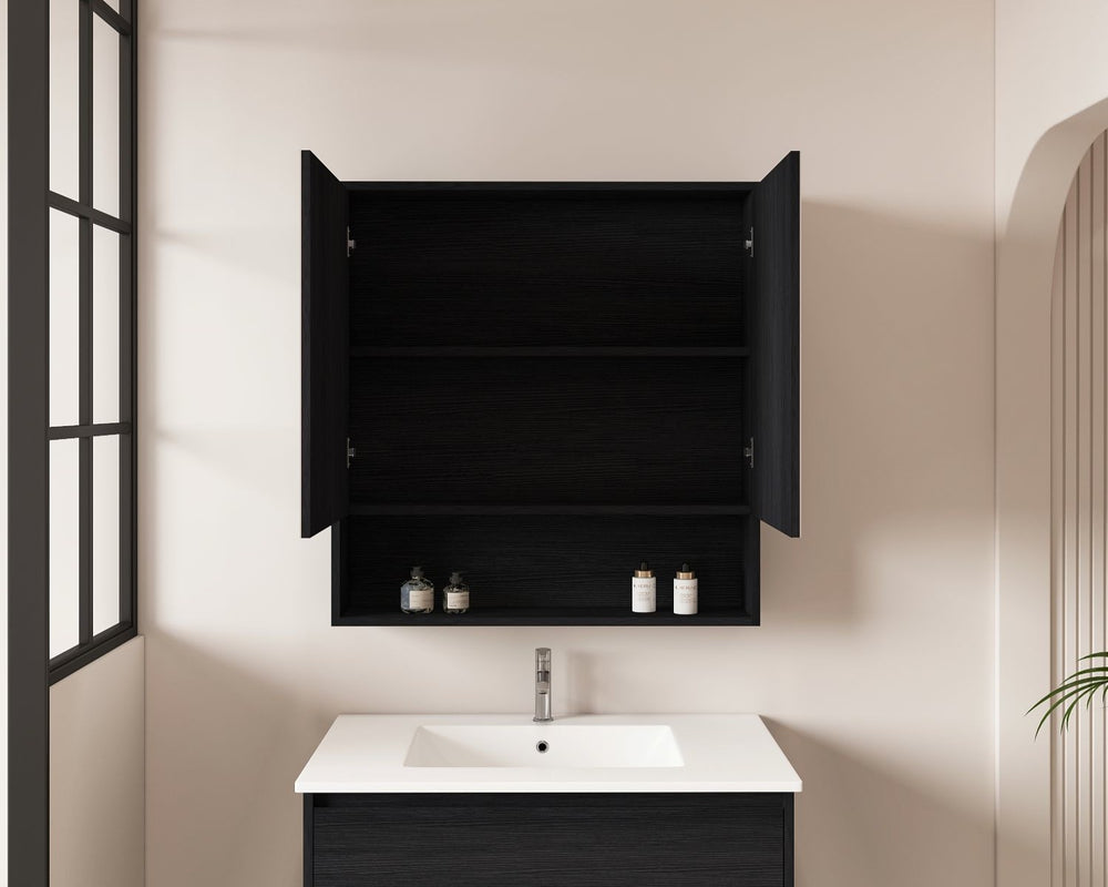 HERA 750mm Shaving Cabinet - Black Oak