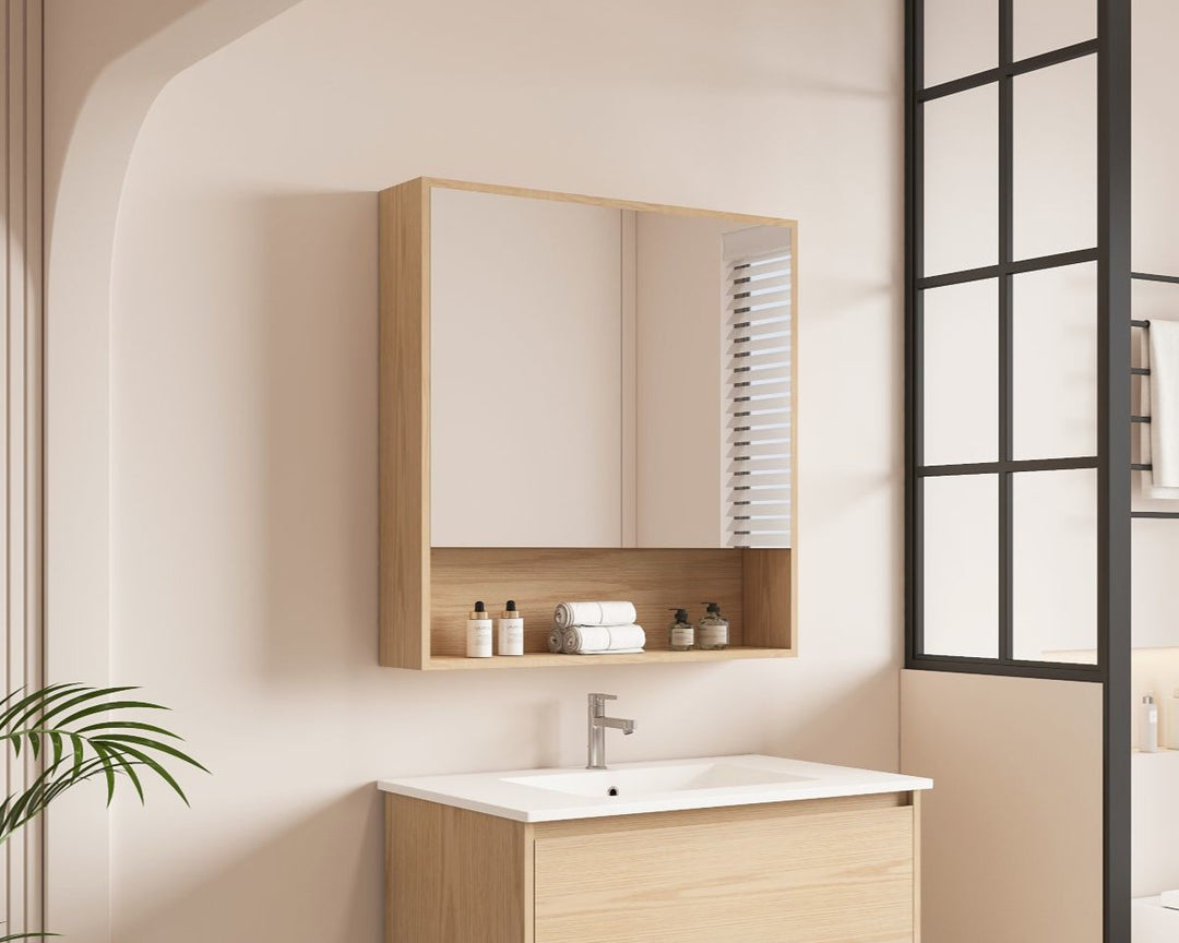 HERA 750mm Shaving Cabinet - Tas Oak