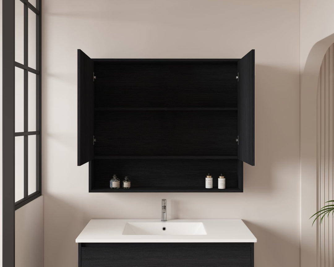 HERA 900mm Shaving Cabinet - Black Oak