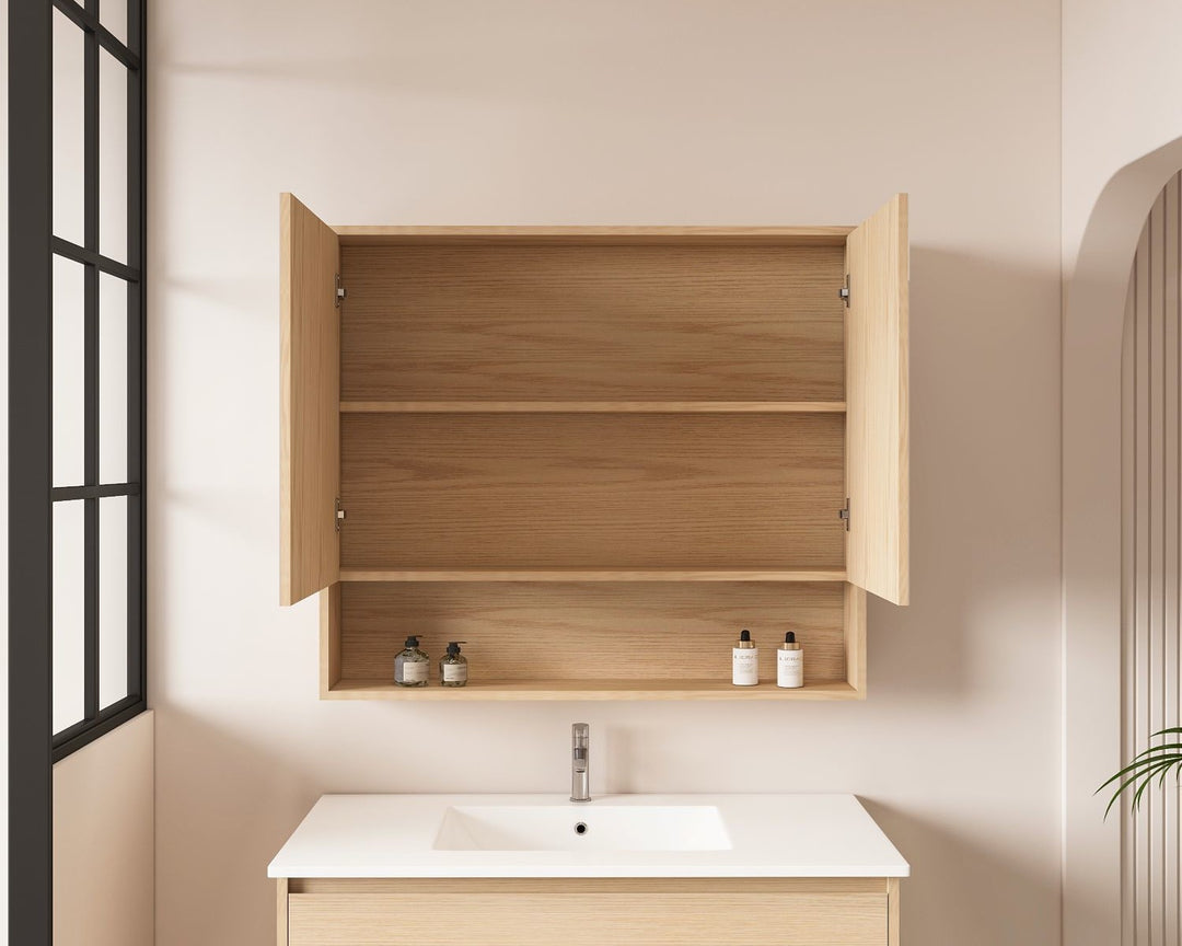 HERA 900mm Shaving Cabinet - Tas Oak