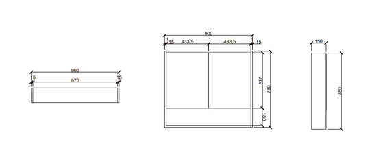 Armoire de rasage en PVC