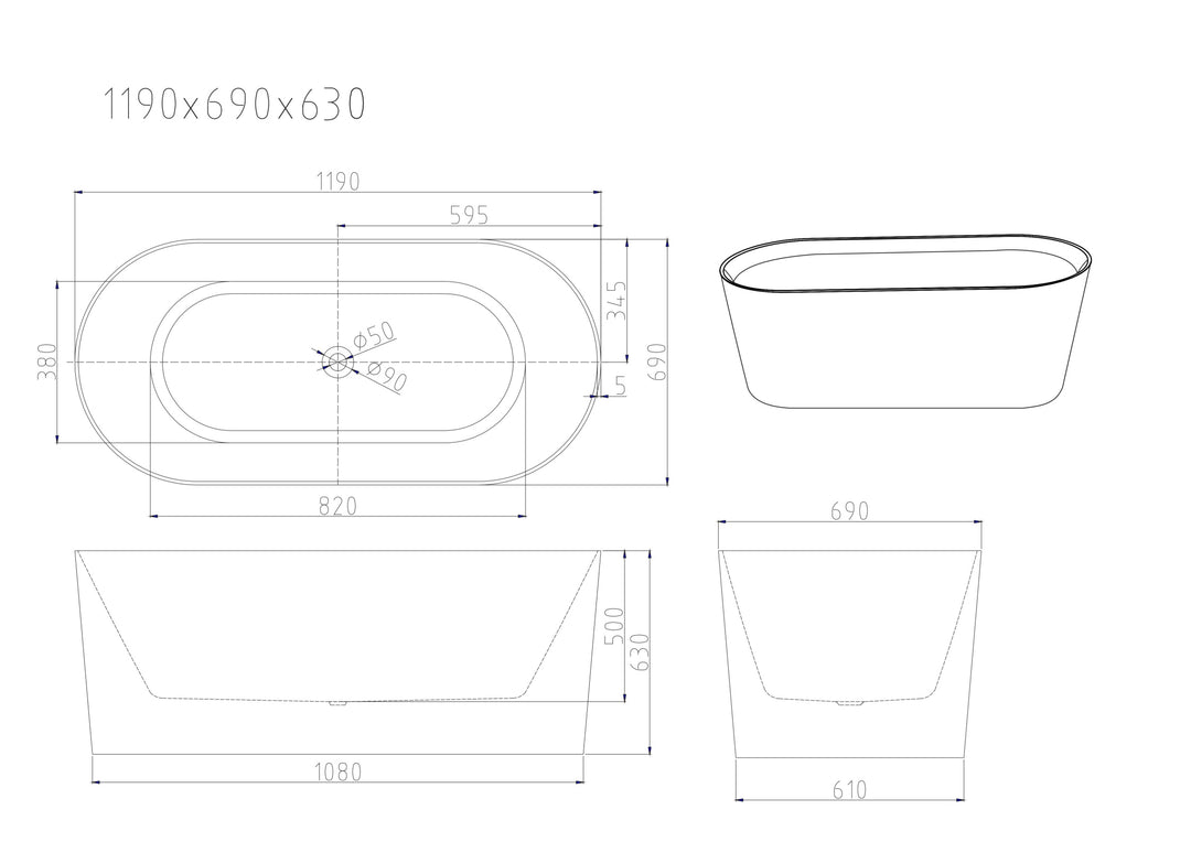 ISEO Freestanding Bathtub - Gloss White
