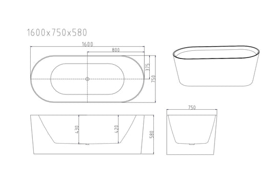 ISEO Freestanding Bathtub - Gloss White