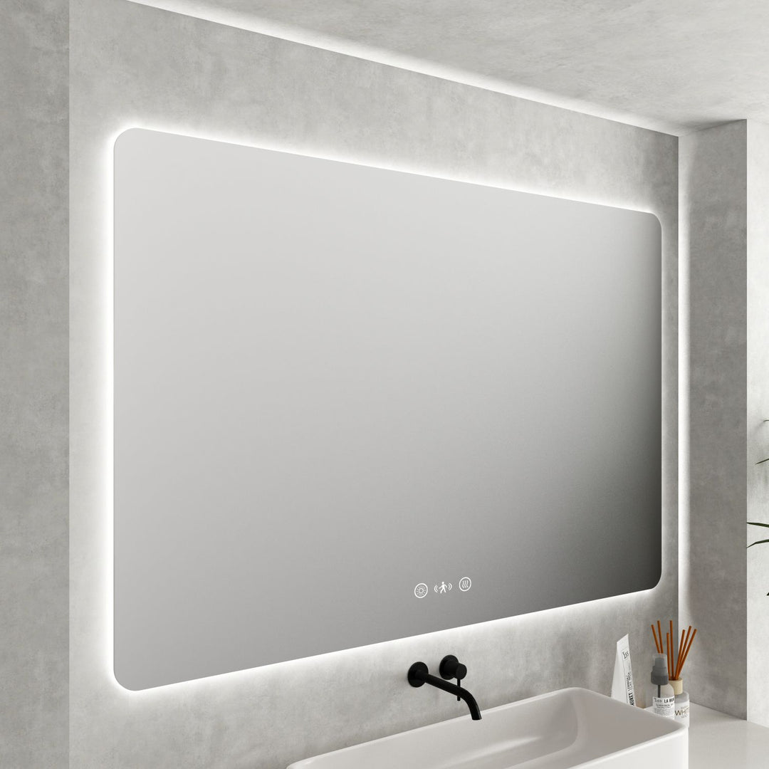 Luna LED Rectangular Mirror 1200mm - with Adjustable LED Lighting