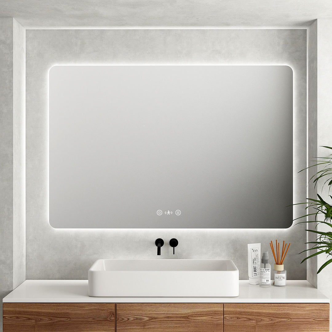 Luna LED Rectangular Mirror 900mm - with Adjustable LED Lighting