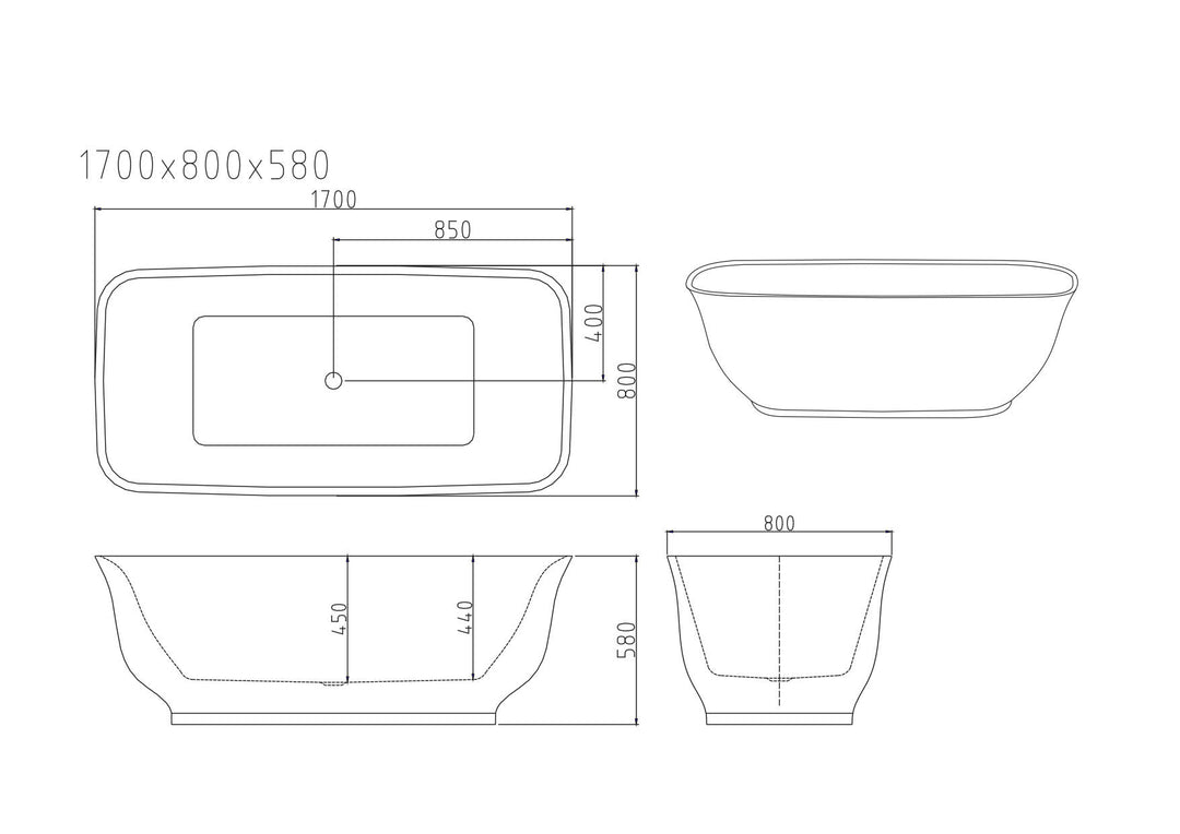 Libra Freestanding Bathtub - Gloss White