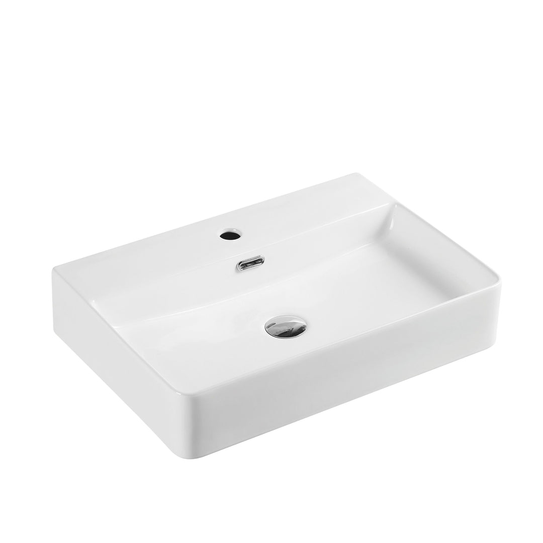 Marsay 59 Wall-Hung Rectangular Basin - Matt White