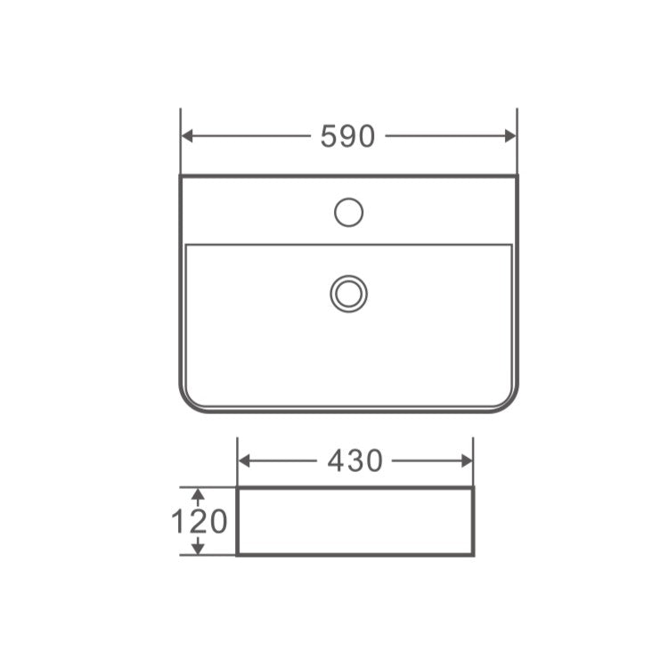 Marsay 59 Wall-Hung Rectangular Basin - Matt White