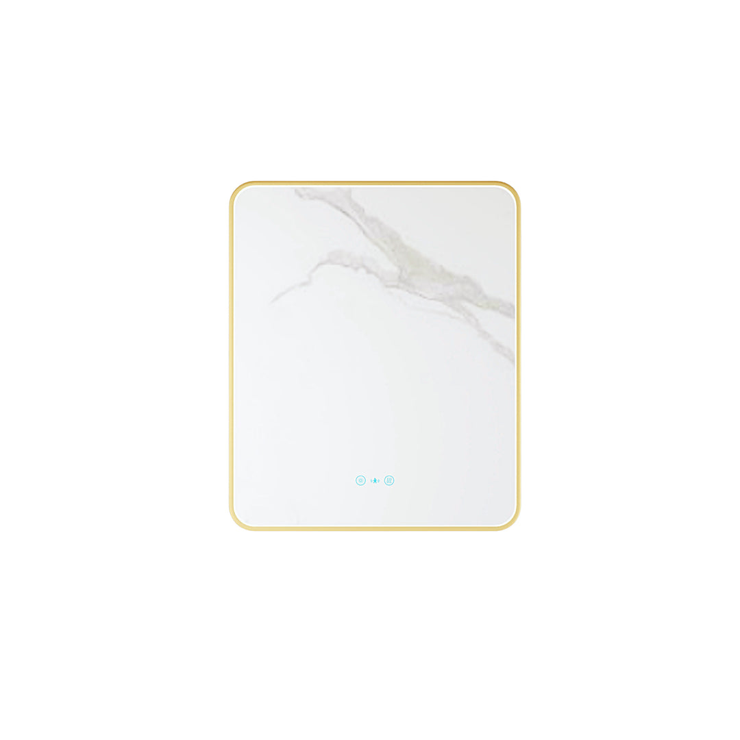 Maia 600×750 / 750×900 / 1200×750mm LED Rectangular Mirror – Brushed Gold Frame