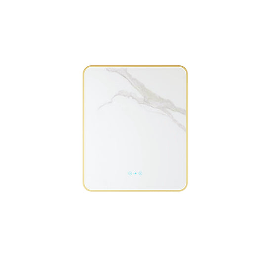 Maia 600×750 / 750×900 / 1200×750mm LED Rectangular Mirror – Brushed Gold Frame
