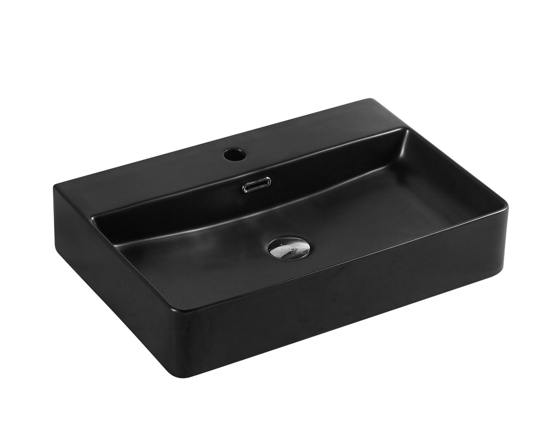 Marsay 73 Wall-Hung Rectangular Basin - Matt Black