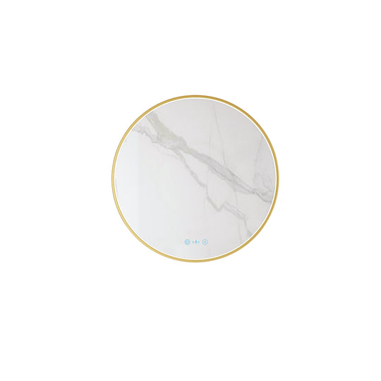Maia 600/750/900mm LED Round Mirror – Brushed Gold Frame
