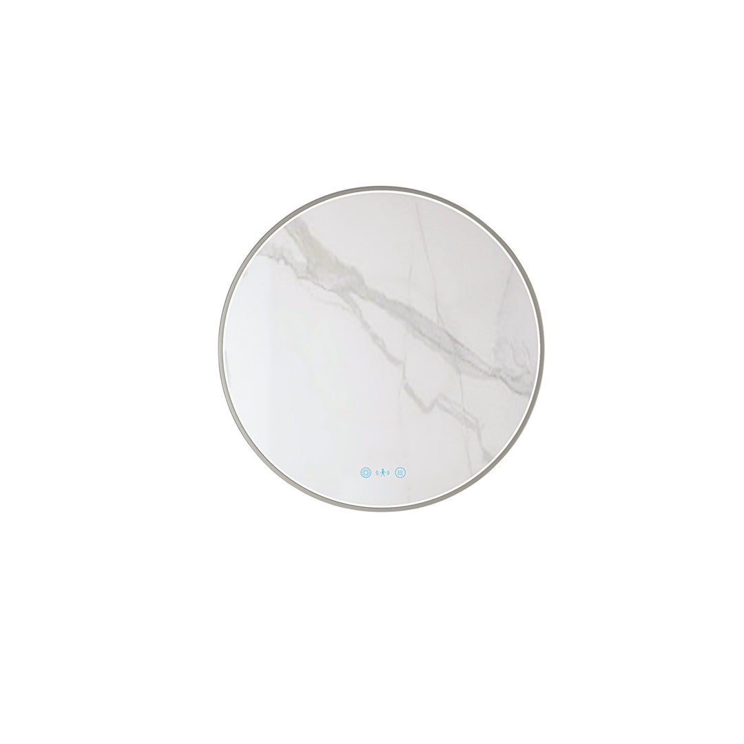 Maia 600/750/900mm LED Round Mirror – Brushed Nickel Frame