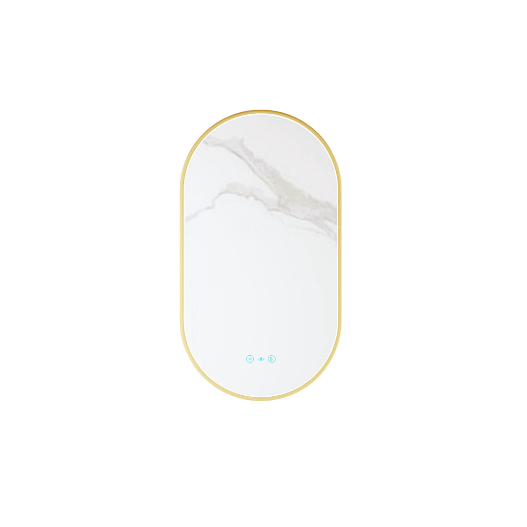 Maia 500×900mm LED Oval Mirror – Brushed Gold Frame