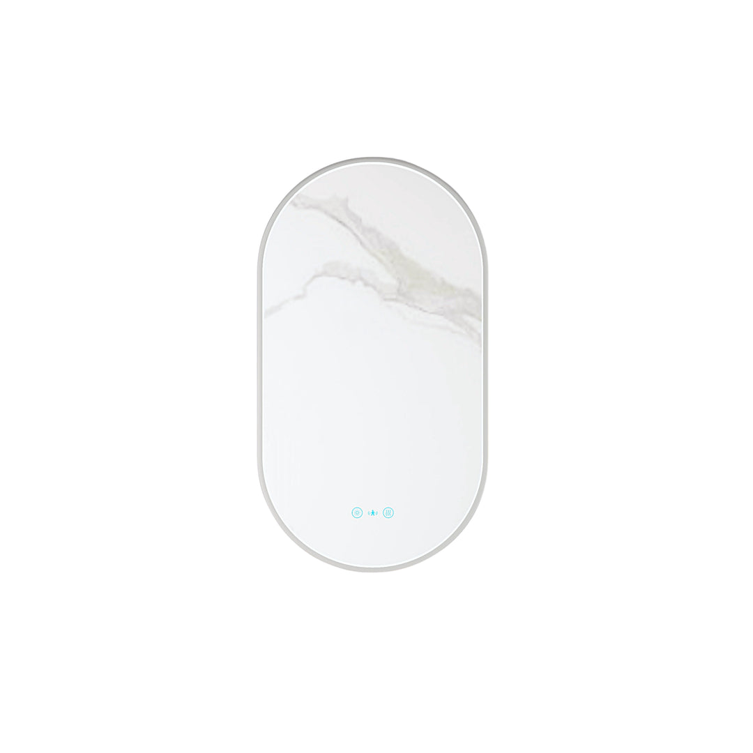 Maia 500×900mm LED Oval Mirror – Gun Metal Frame