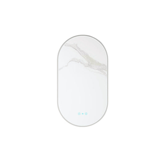 Maia 500×900mm LED Oval Mirror – Gun Metal Frame