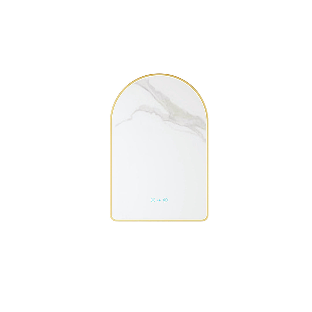 Maia 600×900mm LED Arch Mirror– Brushed Gold Frame